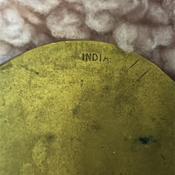 Vintage OLD Zodiac Gemini Enamel on Solid Brass Heavy Cuff Bracelet - Picture 8 of 16